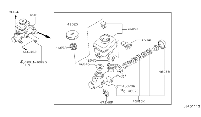 2003 Infiniti QX4 Brake Master Cylinder Diagram 2