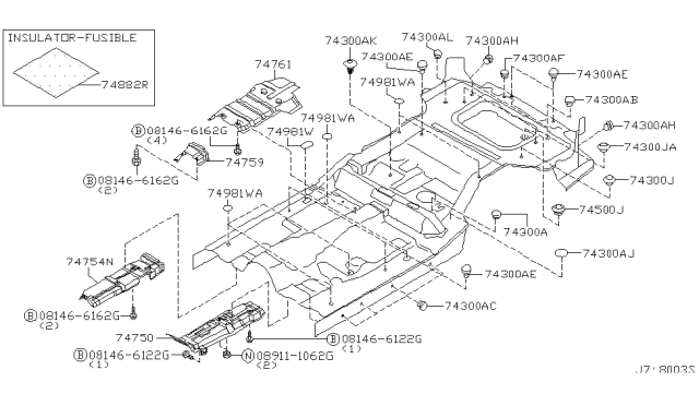 2002 Infiniti QX4 Floor Fitting Diagram 2