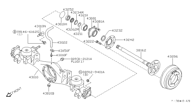 2000 Infiniti QX4 Rear Axle Diagram 2