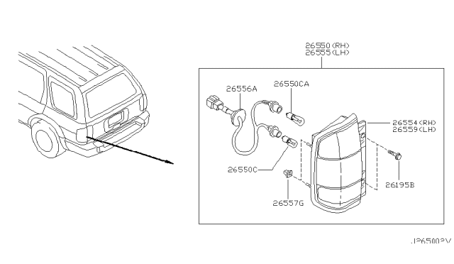 2002 Infiniti QX4 Rear Combination Lamp Diagram 1