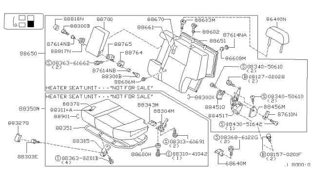 1997 Infiniti QX4 Holder Assy-Headrest,Free Diagram for 87603-0N200