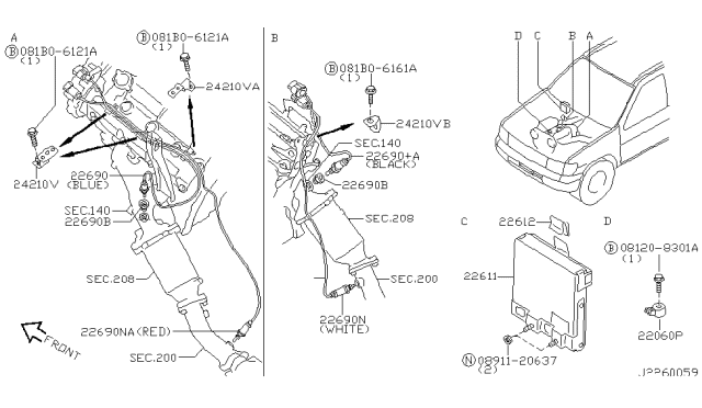 2001 Infiniti QX4 Engine Control Module Diagram 2