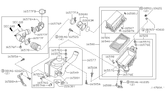 2000 Infiniti QX4 Duct-Air Diagram for 16578-0W001