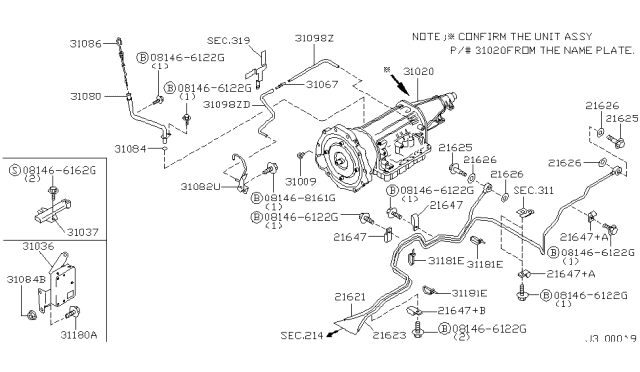 2002 Infiniti QX4 Hose-Breather Diagram for 31098-1W411