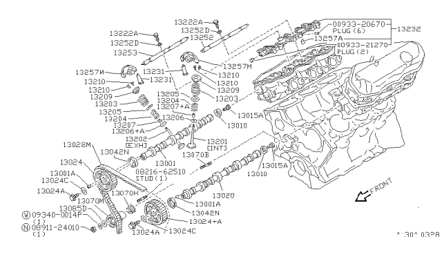 1999 Infiniti QX4 Camshaft & Valve Mechanism Diagram