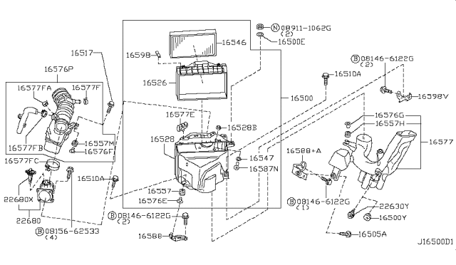 2001 Infiniti QX4 Air Cleaner Diagram 3