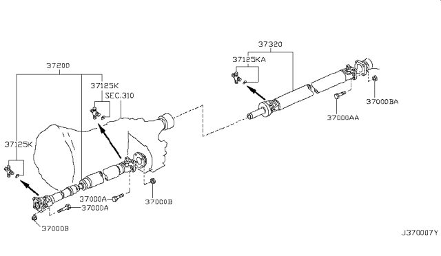 1998 Infiniti QX4 Propeller Shaft Diagram