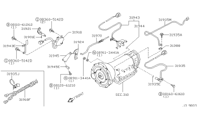 2000 Infiniti QX4 Clip Diagram for 24225-41X00