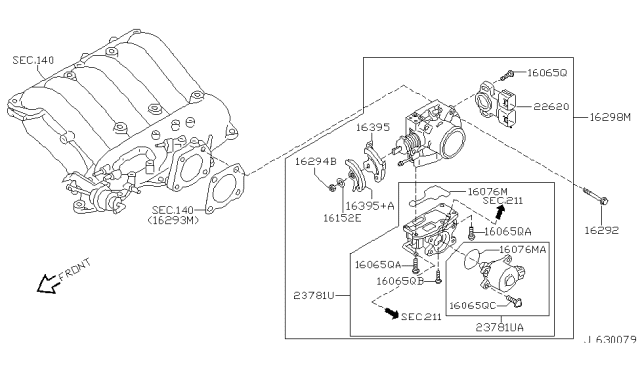 2002 Infiniti QX4 Seal-O Ring Diagram for 16618-4W001