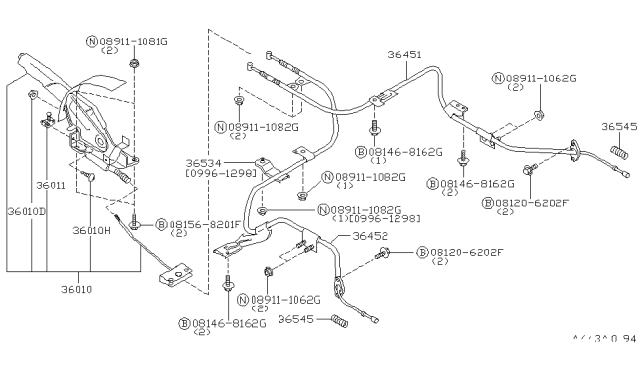 1997 Infiniti QX4 Parking Brake Control Diagram