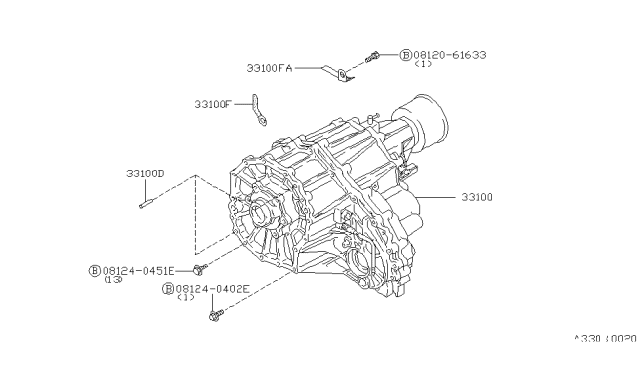 1997 Infiniti QX4 Transfer Assembly & Fitting Diagram