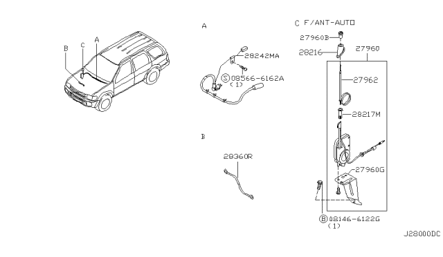 2001 Infiniti QX4 Audio & Visual Diagram 3