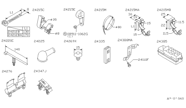 1998 Infiniti QX4 Clip-Wiring Harness Diagram for 14867-77A00