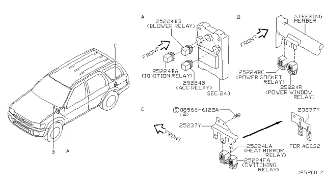 2003 Infiniti QX4 Relay Diagram 1