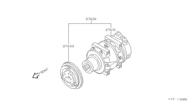 1998 Infiniti QX4 Compressor Diagram for 92600-0W003