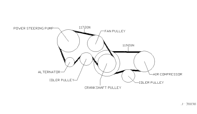 2002 Infiniti QX4 Fan,Compressor & Power Steering Belt Diagram