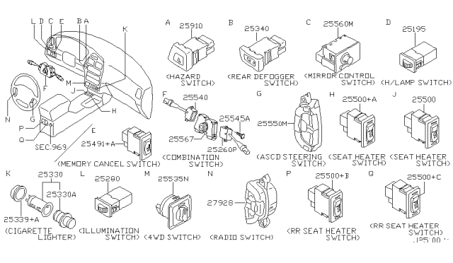 2002 Infiniti QX4 Switch Diagram 4