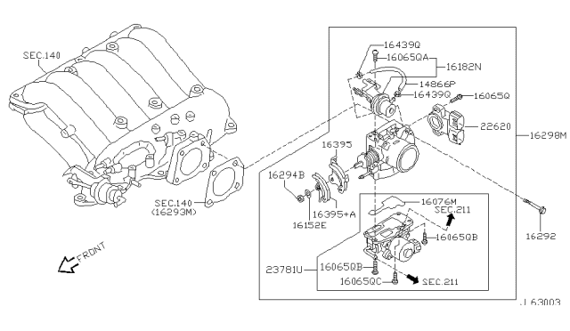 2000 Infiniti QX4 Seal-O Ring Diagram for 16618-4W000