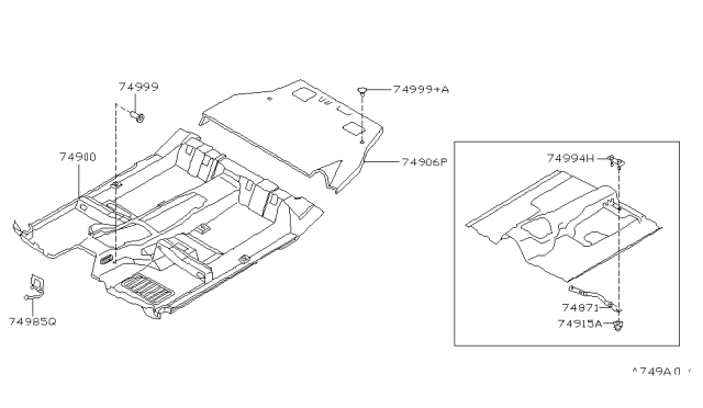 2000 Infiniti QX4 Floor Trimming Diagram 2