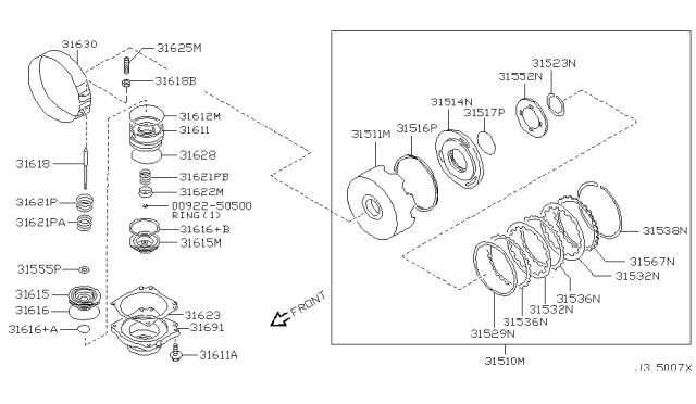 1999 Infiniti QX4 Clutch & Band Servo Diagram 5