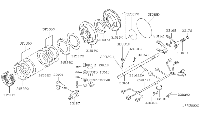 2003 Infiniti QX4 Transfer Shift Lever,Fork & Control Diagram 3