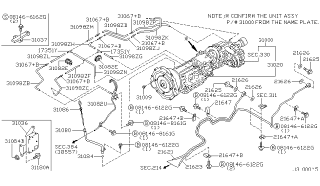 2000 Infiniti QX4 Auto Transmission,Transaxle & Fitting Diagram 6