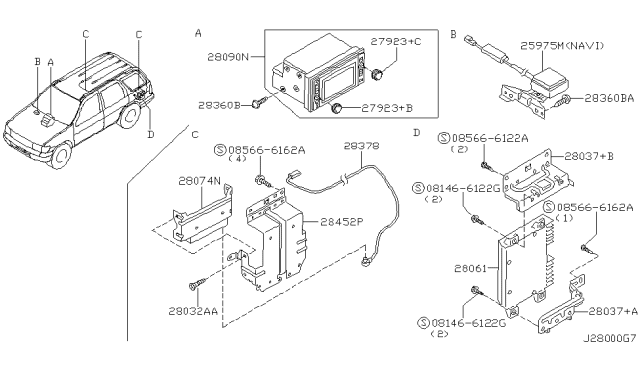 2003 Infiniti QX4 Audio & Visual Diagram 4