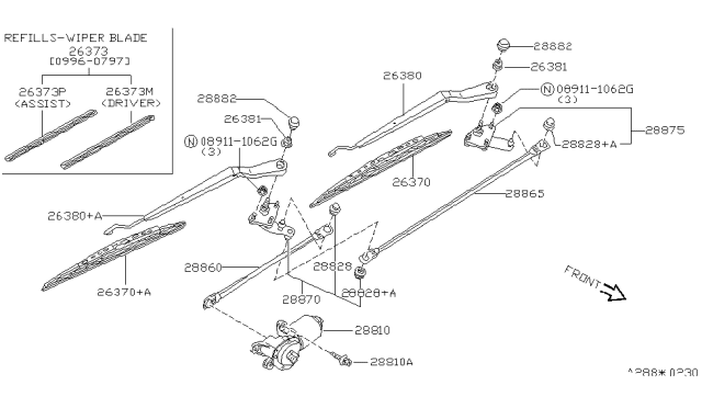 1998 Infiniti QX4 Windshield Wiper Diagram