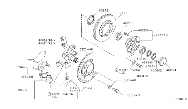 2003 Infiniti QX4 Front Axle Diagram 1