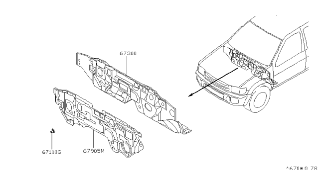 2003 Infiniti QX4 Dash-Lower Diagram for 67300-6W030