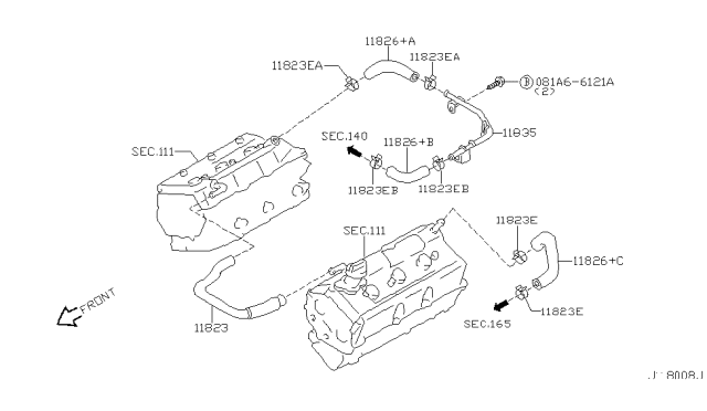 2003 Infiniti QX4 Crankcase Ventilation Diagram 2