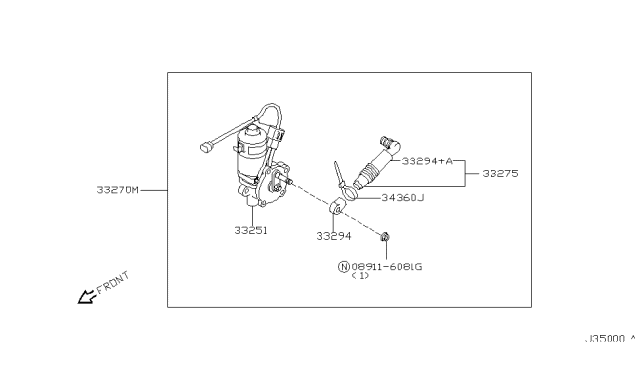 2003 Infiniti QX4 Boot-Transfer Control Lever Diagram for 33294-2W516