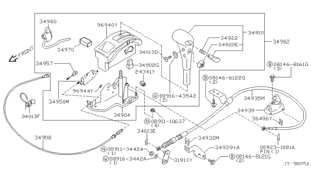 2002 Infiniti QX4 Auto Transmission Control Device Diagram 2