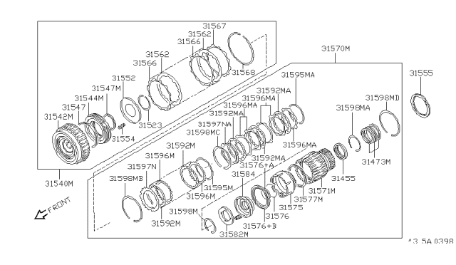 1999 Infiniti QX4 Clutch & Band Servo Diagram 2