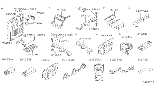 2003 Infiniti QX4 Block-Junction Diagram for 24350-5W900