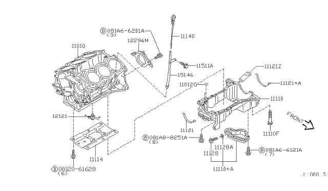 2003 Infiniti QX4 Cylinder Block & Oil Pan Diagram 2