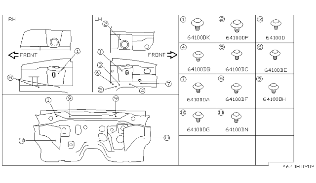 1997 Infiniti QX4 Hood Ledge & Fitting Diagram 2