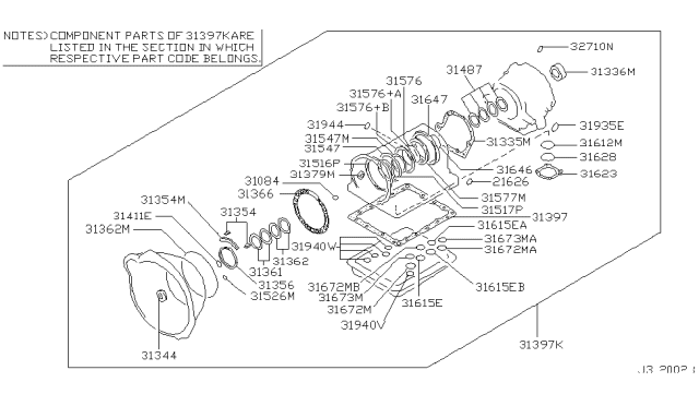 2000 Infiniti QX4 Gasket & Seal Kit (Automatic) Diagram 2