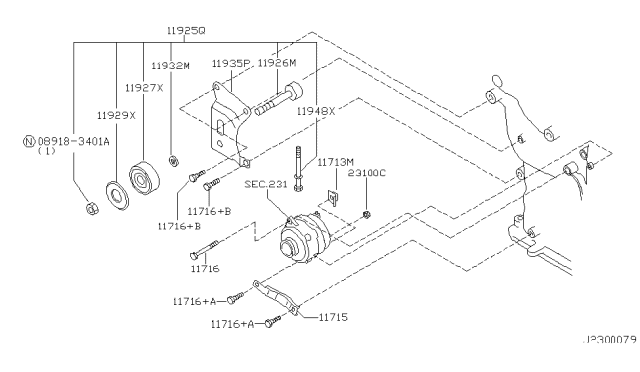 2002 Infiniti QX4 Alternator Fitting Diagram 1