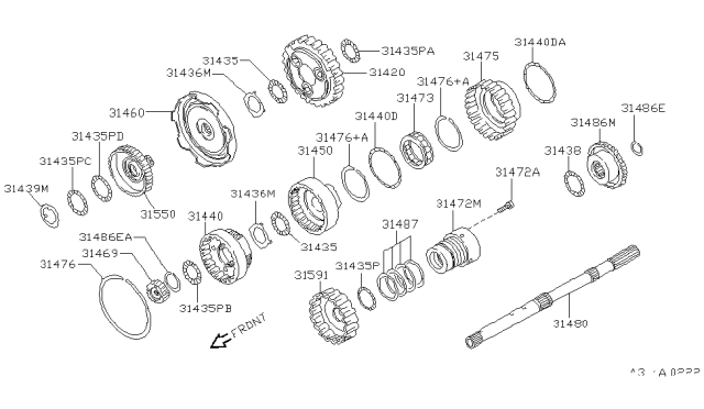 1998 Infiniti QX4 Governor,Power Train & Planetary Gear Diagram