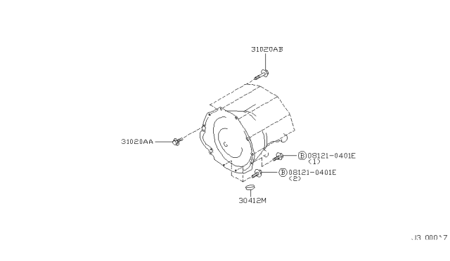 2000 Infiniti QX4 Rubber-Seal, Rear EINGINE Diagram for 30412-4P100