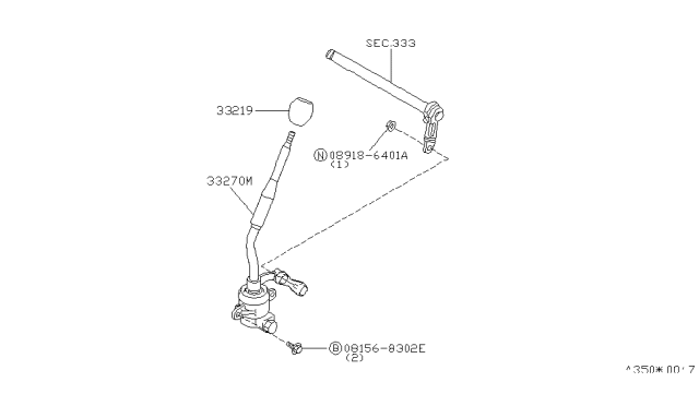 1999 Infiniti QX4 Transfer Control Parts Diagram 1