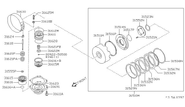 2000 Infiniti QX4 Clutch & Band Servo Diagram 7