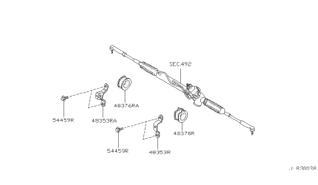 2001 Infiniti QX4 Steering Gear Mounting Diagram 3