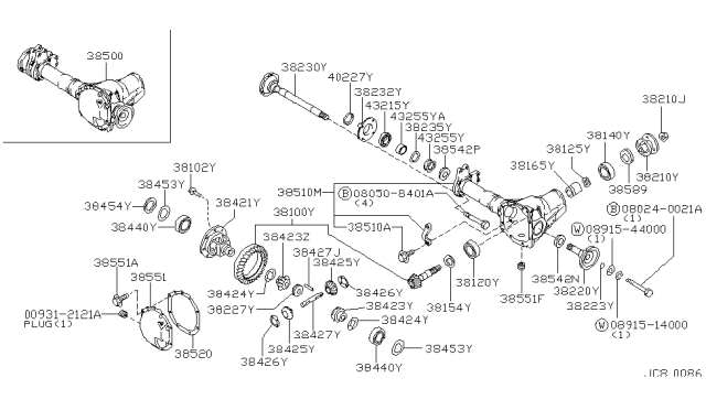 1998 Infiniti QX4 Front Final Drive Diagram