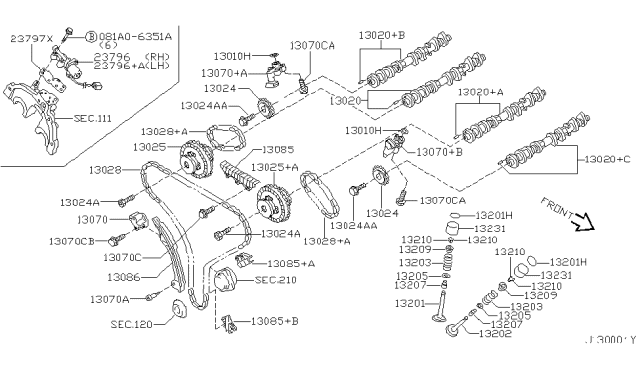 2001 Infiniti QX4 Shim-Valve Diagram for 13229-8P401