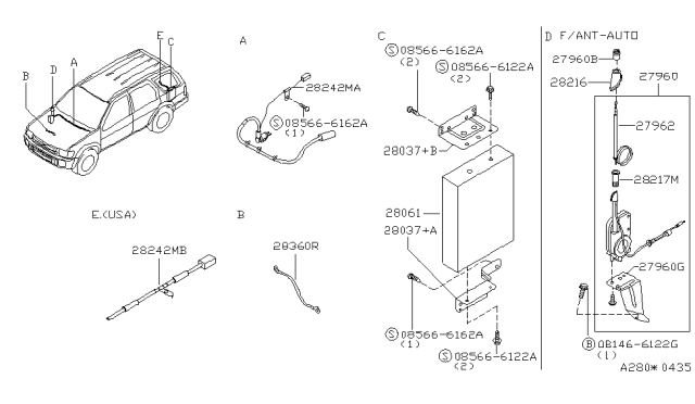 2000 Infiniti QX4 Audio & Visual Diagram 2