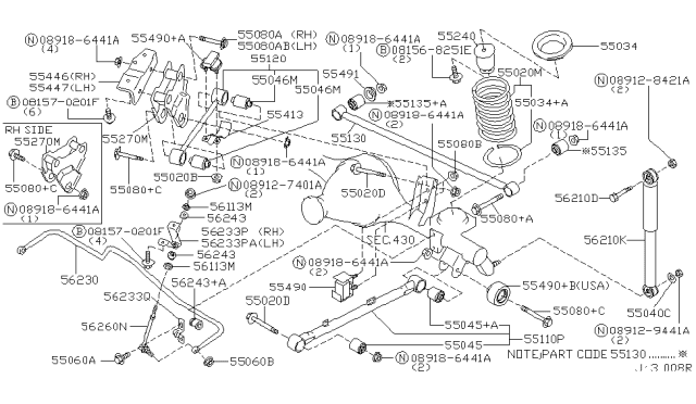 1998 Infiniti QX4 Rear Suspension Diagram 2