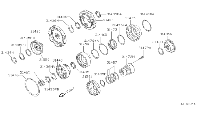 2000 Infiniti QX4 Governor,Power Train & Planetary Gear Diagram 1