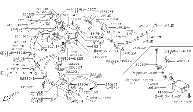 2000 Infiniti QX4 Bolt Hex Diagram for 08120-8201E